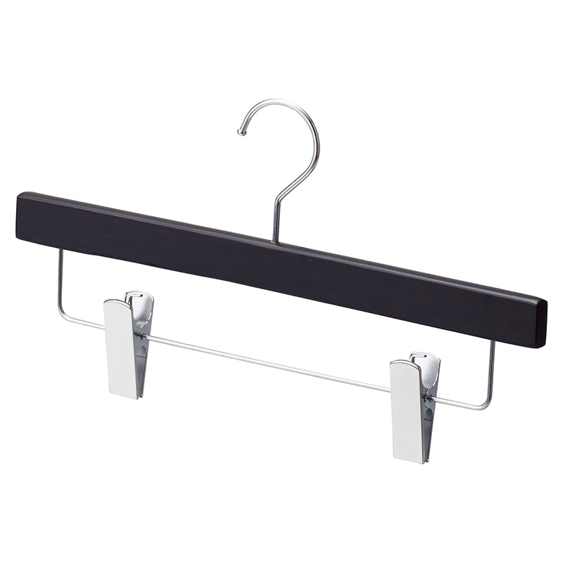 ストア・エキスプレス 木製ボトムハンガー　ブラック　下型クリップ付き  61-192-17-1 1セット（ご注文単位1セット）【直送品】