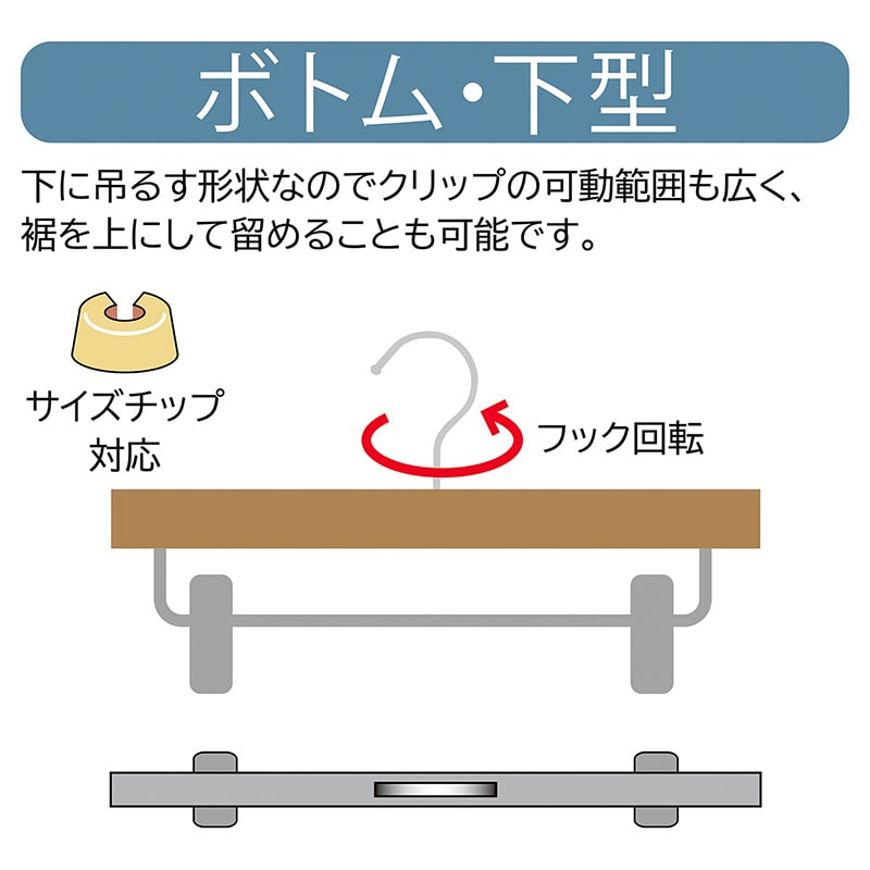 ストア・エキスプレス 木製ボトムハンガー ブラック 下型クリップ付き 61-192-17-1 1セット(ご注文単位1セット)【直送品】