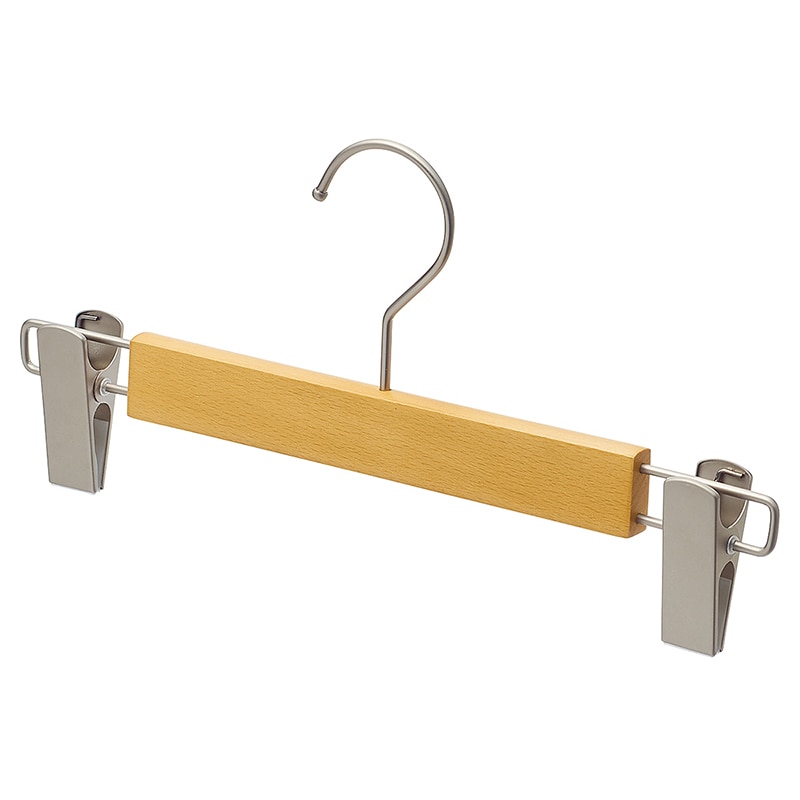 ストア・エキスプレス 木製ボトムハンガー（ブナ材）ナチュラル　外クリップ  61-780-64-1 1セット（ご注文単位1セット）【直送品】