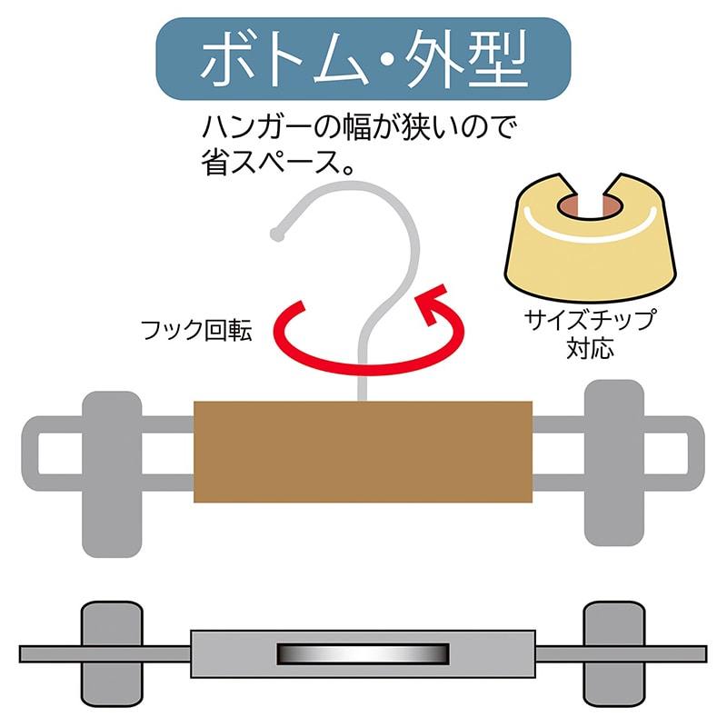 ストア・エキスプレス 子供用木製ボトムハンガー クリア まとめ買い 61-799-34-6 1セット(ご注文単位1セット)【直送品】