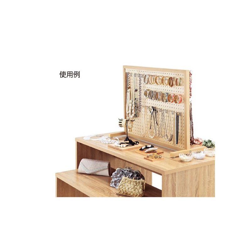 ストア・エキスプレス 卓上両面有孔パネルスタンド シナ柄 W83×D33×H60cm 61-123-3-2 1台(ご注文単位1台)【直送品】