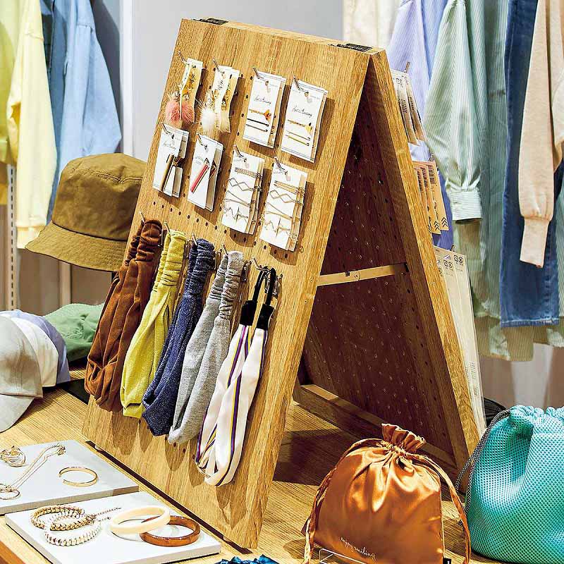 ストア・エキスプレス A型卓上有孔パネルスタンド ラスティック柄 W45×D36.3×H60cm 61-797-80-1 1台(ご注文単位1台)【直送品】