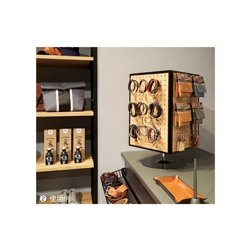 ストア・エキスプレス 卓上4面回転有孔パネル什器 白 W31×D31×H51cm 61-544-69-1 1台(ご注文単位1台)【直送品】