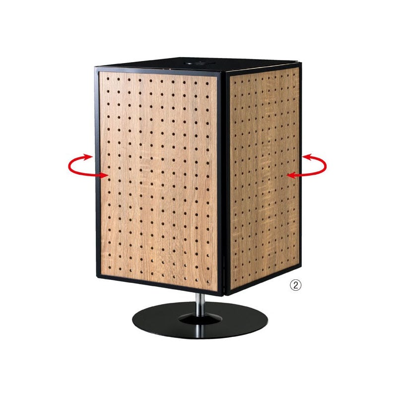 ストア・エキスプレス 卓上4面回転有孔パネル什器 ラスティック柄 W31×D31×H51cm 61-544-69-2 1台(ご注文単位1台)【直送品】