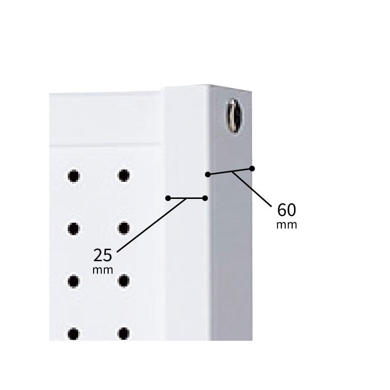 ストア・エキスプレス 両面有孔パネルスタンド 白 W60cm 61-753-40-2 1台(ご注文単位1台)【直送品】