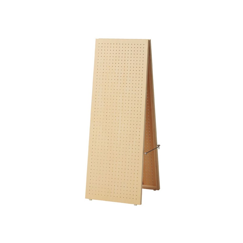 ストア・エキスプレス A型両面有孔パネルスタンド　シナ柄 W45×D45×H120cm 61-426-89-1 1台（ご注文単位1台）【直送品】