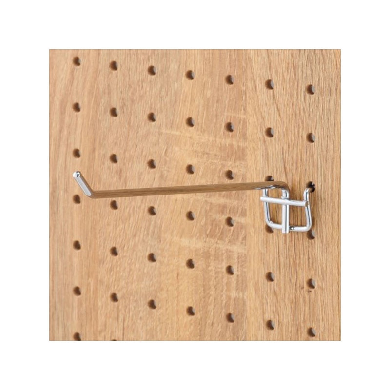 【直送品】ストア・エキスプレス 有孔パネル用フック　クローム L15cm　φ4mm 61－123－8－4 1セット（ご注文単位1セット）