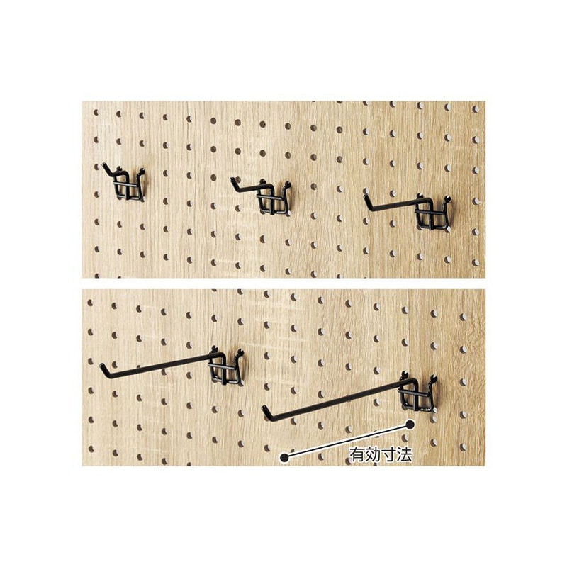 ストア・エキスプレス 有孔パネル用フック 黒 L5cm φ4mm 61-426-98-2 1セット(ご注文単位1セット)【直送品】