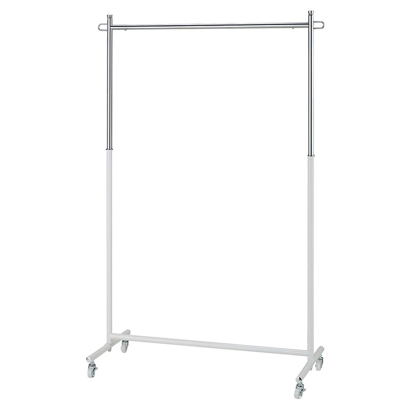 ストア・エキスプレス プッシュ式ハンガーラック 白 61-797-85-1 1台(ご注文単位1台)【直送品】