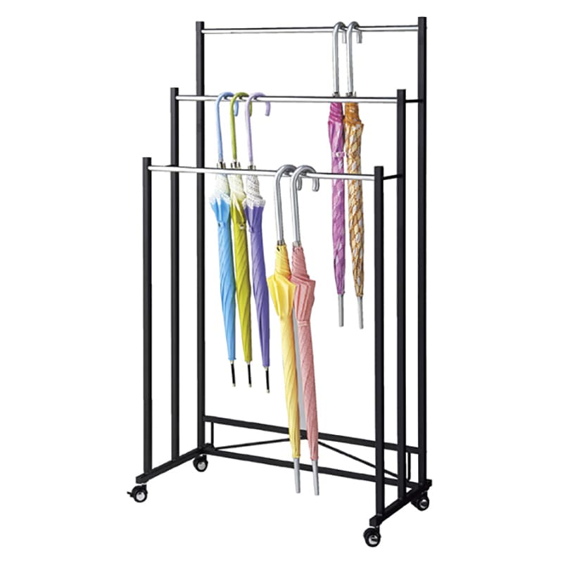 ストア・エキスプレス 3段傘掛け　ブラック W45cm 61-426-35-1 1台（ご注文単位1台）【直送品】