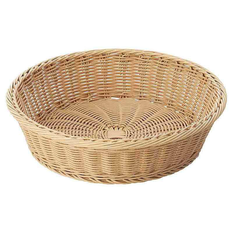 ストア・エキスプレス PP製丸型バスケット ナチュラル 61-798-91-1 1個（ご注文単位1個）【直送品】