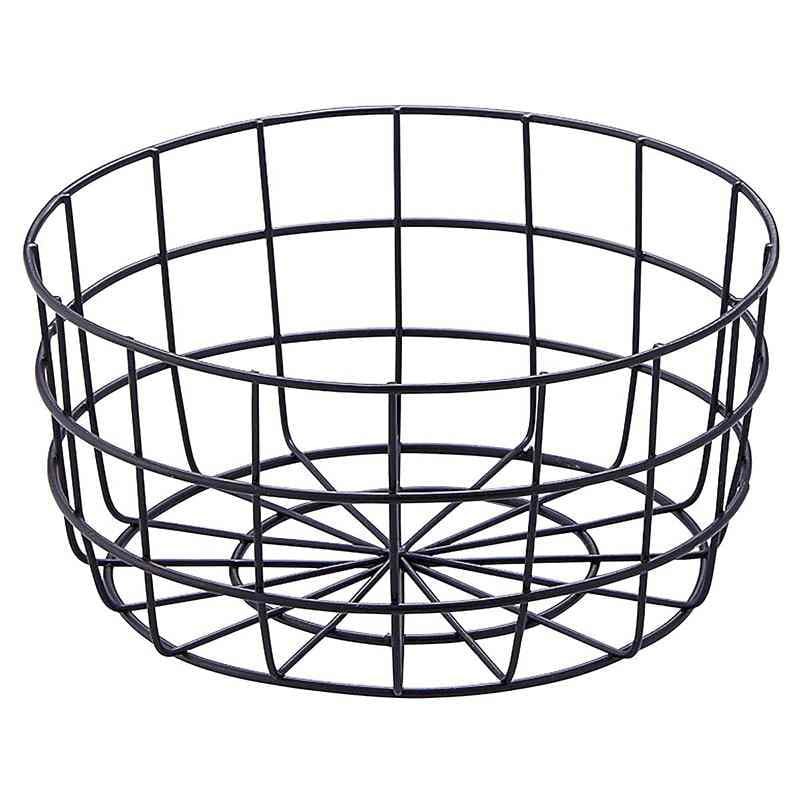 ストア・エキスプレス 丸型ワイヤーバスケット　2個 大　ブラック 61-778-44-3 1個（ご注文単位1個）【直送品】