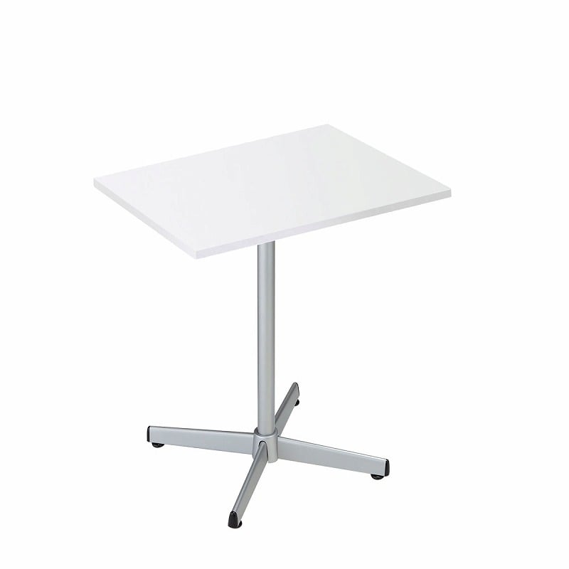 ストア・エキスプレス カフェテーブル ホワイト シルバー脚 61-784-99-1 1台(ご注文単位1台)【直送品】