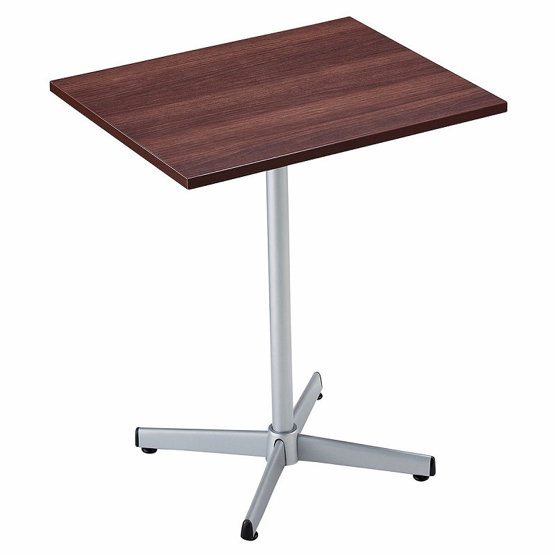 ストア・エキスプレス カフェテーブル ブラウン シルバー脚 61-785-2-1 1台(ご注文単位1台)【直送品】