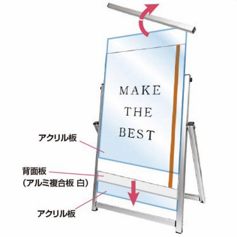 ストア・エキスプレス 屋外対応　コンパクトポスタースタンド A2　ブラック 61-799-95-2 1台（ご注文単位1台）【直送品】