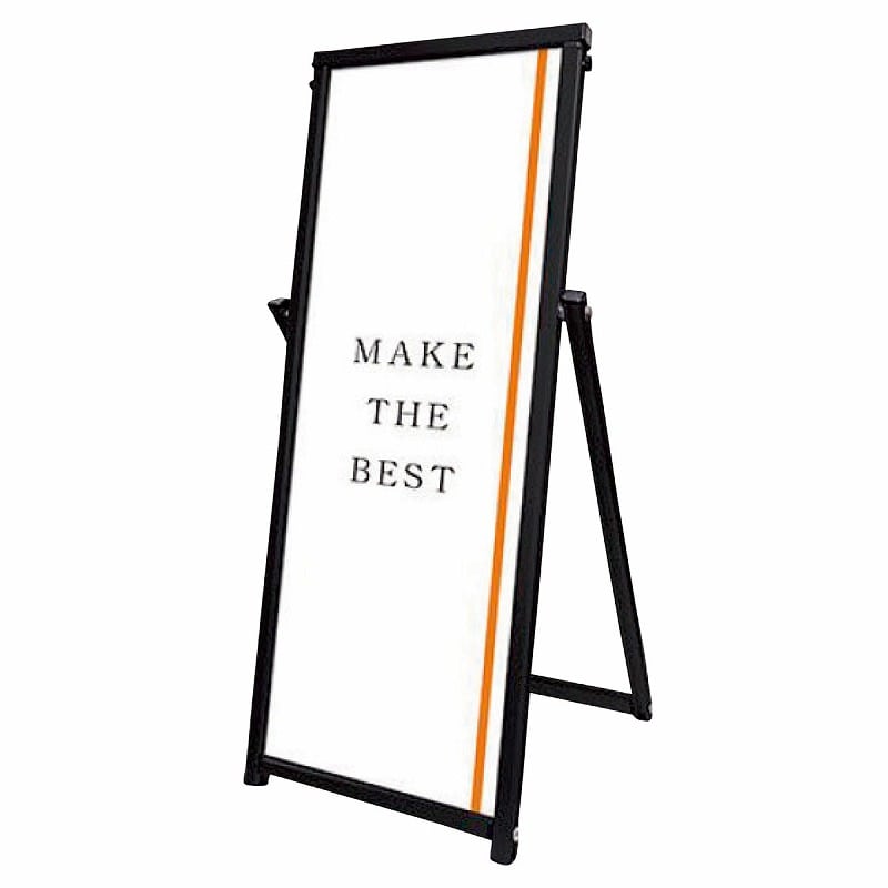 【直送品】ストア・エキスプレス 屋外対応　コンパクトポスタースタンド A1ハーフ　ブラック 61－799－95－4 1台（ご注文単位1台）