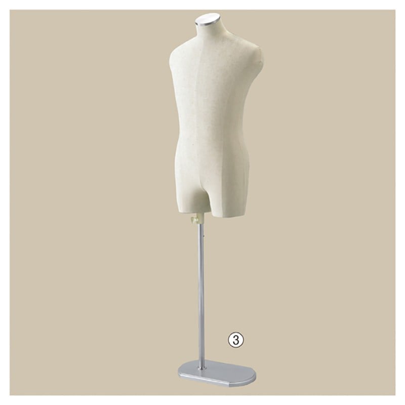 ストア・エキスプレス 紳士芯地張トルソー　ステンレス調 S 61-183-1-1 1台（ご注文単位1台）【直送品】