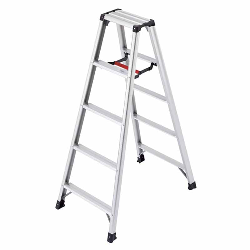 ストア・エキスプレス アルミ軽量脚立 5段　H139cm　シルバー 61-753-83-2 1台（ご注文単位1台）【直送品】