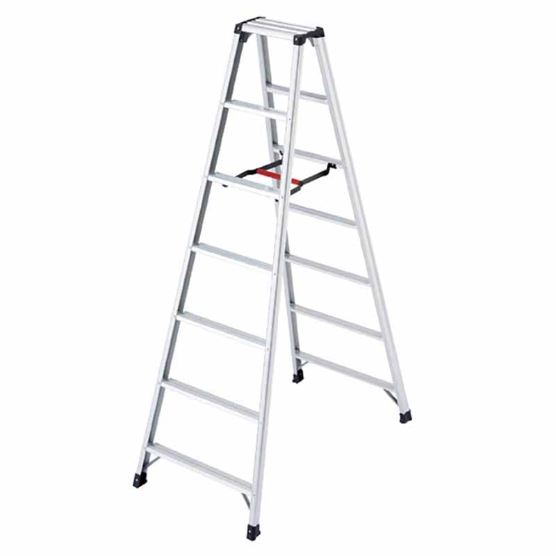 ストア・エキスプレス アルミ軽量脚立 7段　H199cm　シルバー 61-753-83-4 1台（ご注文単位1台）【直送品】