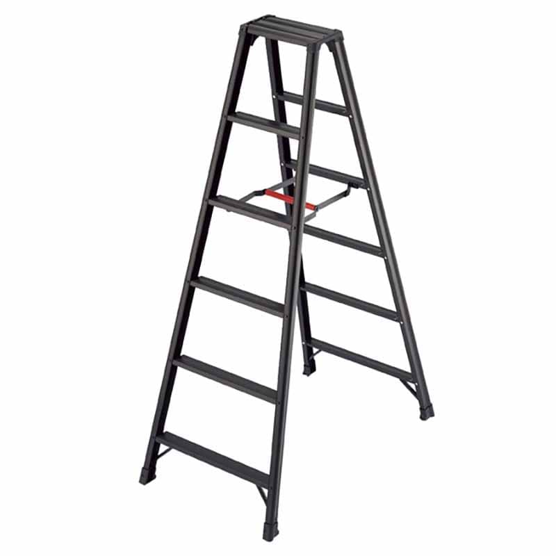 ストア・エキスプレス アルミ軽量脚立 6段　H169cm　ブラック 61-753-84-3 1台（ご注文単位1台）【直送品】