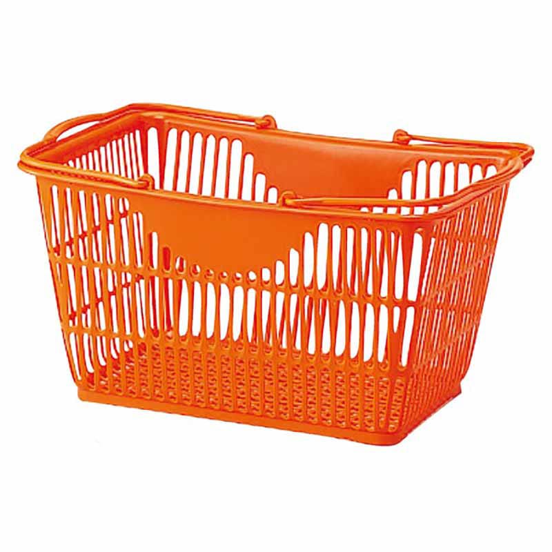 ストア・エキスプレス 買物カゴ 28リットル　オレンジ 61-551-57-1　10個入 1セット（ご注文単位1セット）【直送品】
