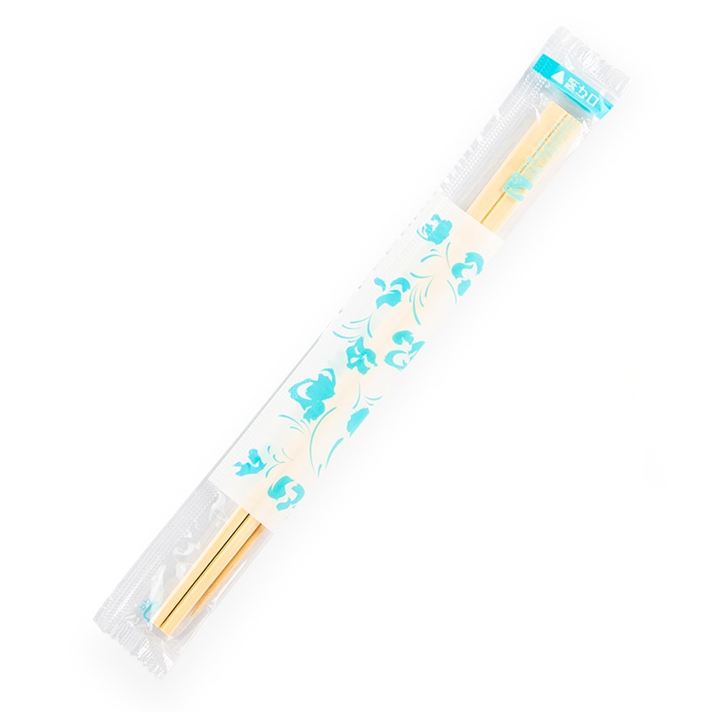 割りばし アスペン元禄箸 フラワーブルー OP完封 8寸 楊枝入り 815333 100膳/袋(ご注文単位40袋)【直送品】