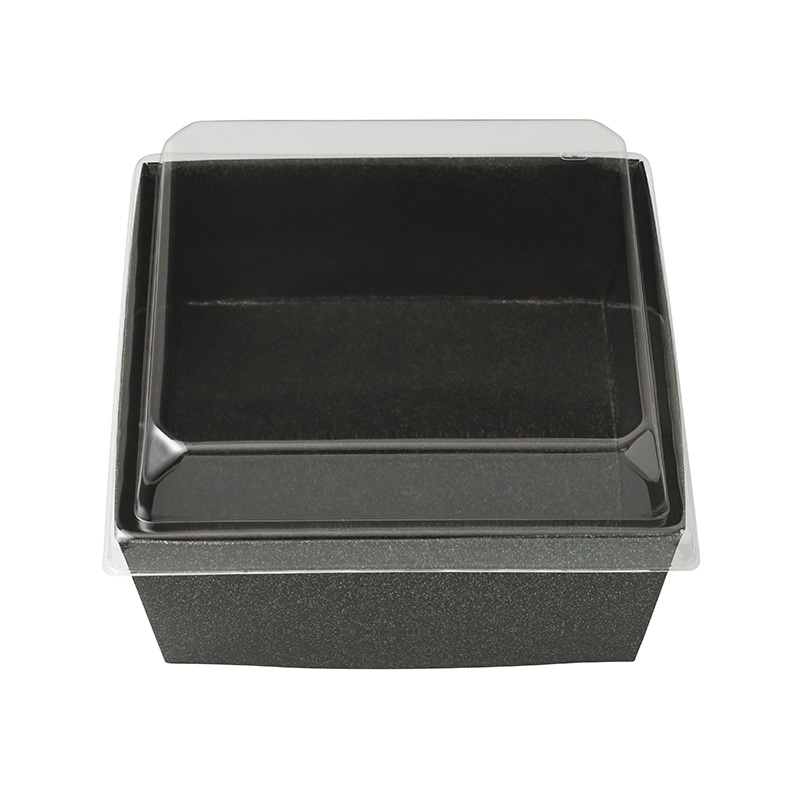 大成パック ちらし折 黒金砂目 透明フタセット A-556 20セット/袋(ご注文単位10袋)【直送品】