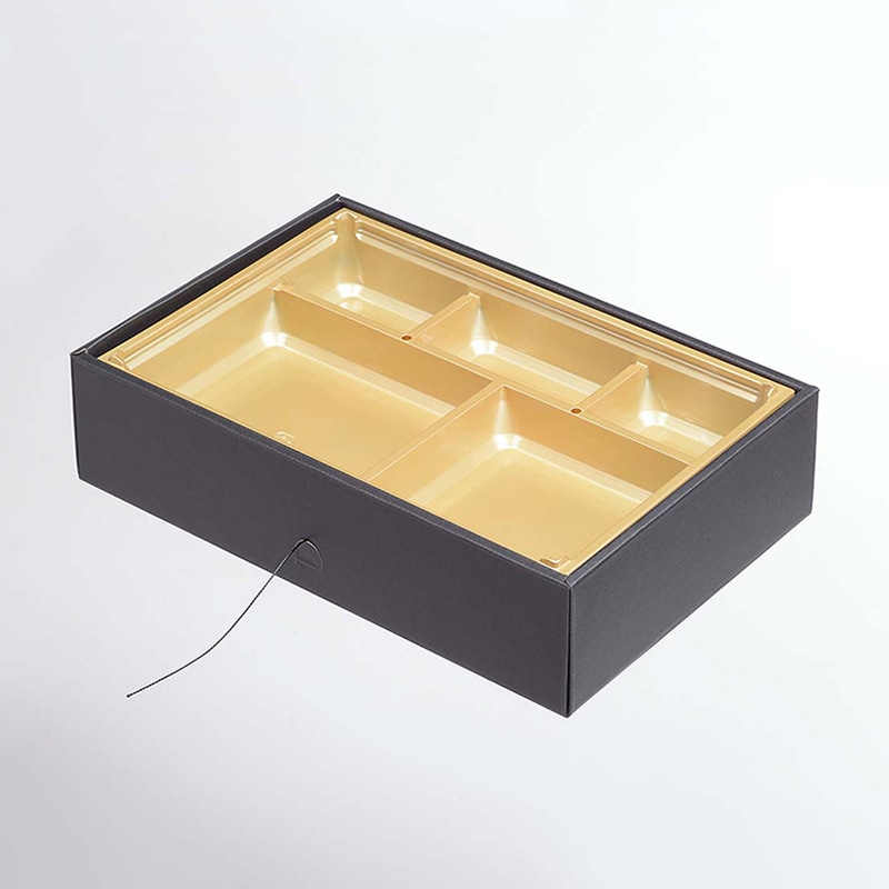 ヨシザワ 弁当容器　蒸熱BOX　MIYAKO膳 90－60Y　金 KIT2タイプ 50個/ケース（ご注文単位1ケース）【直送品】