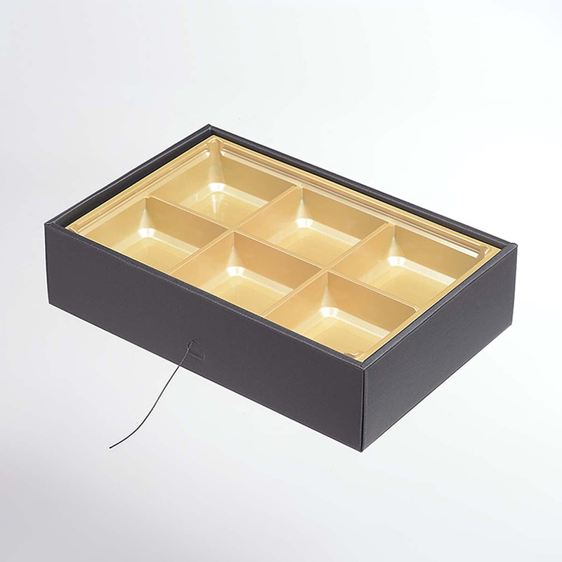 ヨシザワ 弁当容器　蒸熱BOX　MIYAKO膳 J－6　金 KIT2タイプ 50個/ケース（ご注文単位1ケース）【直送品】