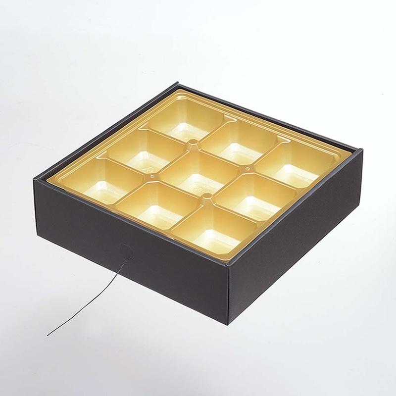 ヨシザワ 弁当容器　蒸熱BOX　大名膳 80－80D　金 KIT2タイプ 30個/ケース（ご注文単位1ケース）【直送品】