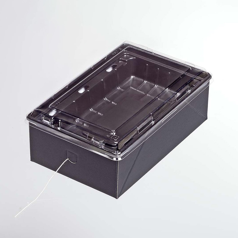 ヨシザワ 丼容器 蒸熱BOX 角丼 本体紙 透明フタ KIT1タイプ 100個/ケース(ご注文単位1ケース)【直送品】