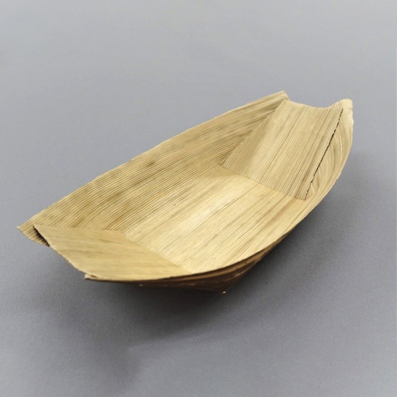 カトウ物産 竹皮舟皿E 4寸 9150 50枚/1パック（ご注文単位5パック）【直送品】