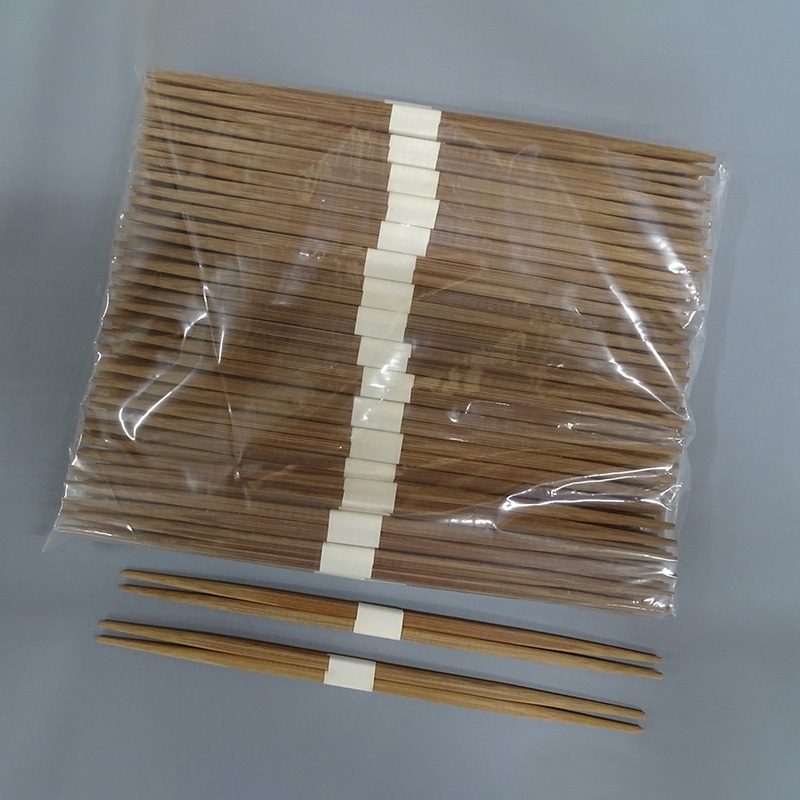 カトウ物産 竹卵中箸　炭化　帯巻 24cm 5189 100膳/1パック（ご注文単位5パック）【直送品】