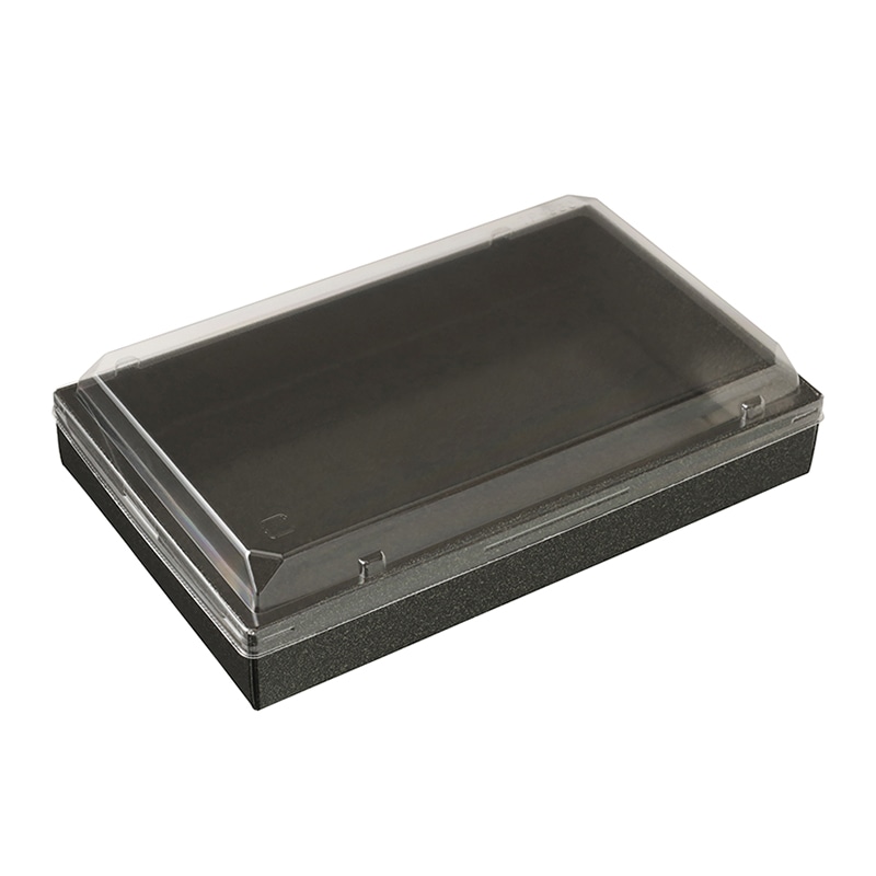 大成パック 浅折830 透明フタセット 黒 S-830 30セット/袋(ご注文単位10袋)【直送品】