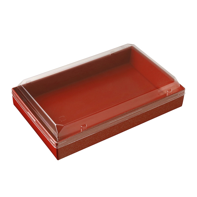 大成パック 浅折830 透明フタセット 朱 S-831 30セット/袋(ご注文単位10袋)【直送品】