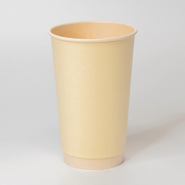 PLAバガス ダブルウォールカップ 16oz ナチュラルCG 500個/箱（ご注文単位1箱）【直送品】