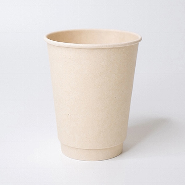 PLAバガス ダブルウォールカップ 8oz ナチュラルCG 1000個/箱（ご注文単位1箱）【直送品】