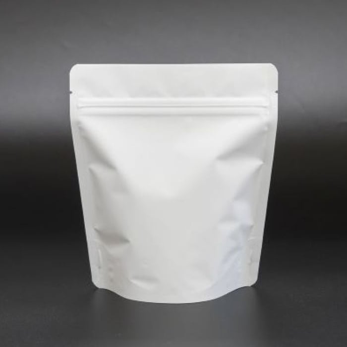 スタンドチャック袋 バルブ付 150g用 白マット R-PET 1500枚/箱（ご注文単位1箱）【直送品】