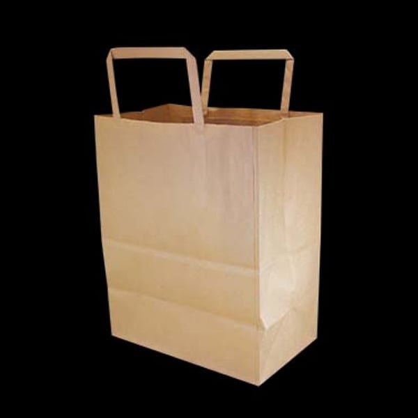 手提袋 未晒し 200 茶無地 400枚/箱（ご注文単位1箱）【直送品】