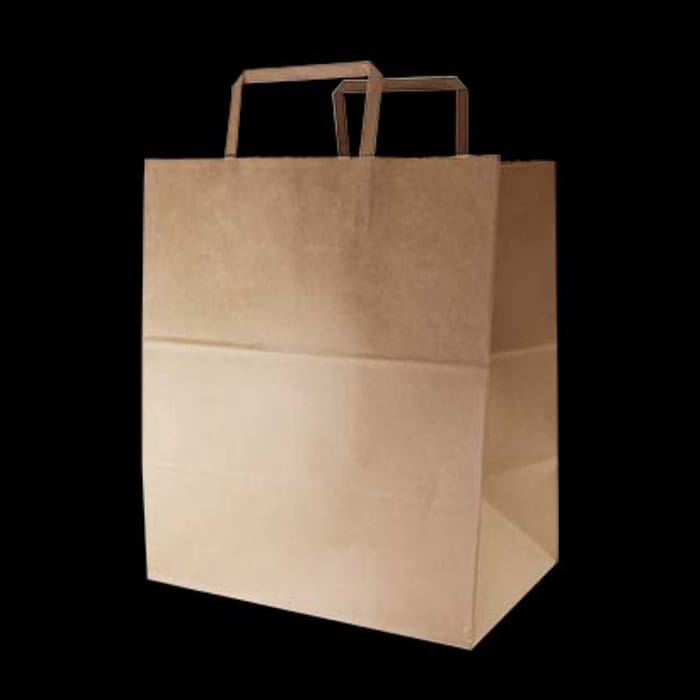 手提袋 未晒し 260 茶無地 300枚/箱（ご注文単位1箱）【直送品】