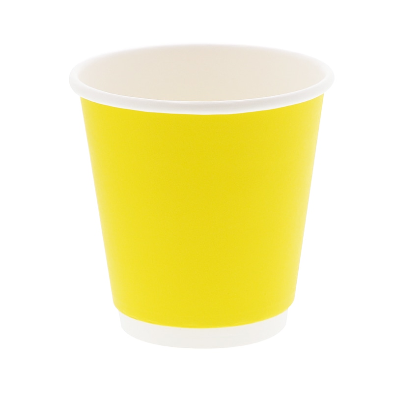 紙コップ 二重断熱カップ 10オンス(300ml) 口径90mm イエロー 25個/袋
