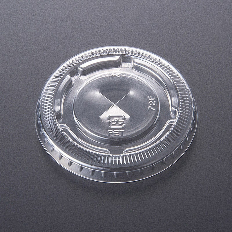 旭洋02 リサイクルPETカップ 平蓋 ×穴あり 72mm口径 TAPS72F 100個/袋（ご注文単位30袋）【直送品】