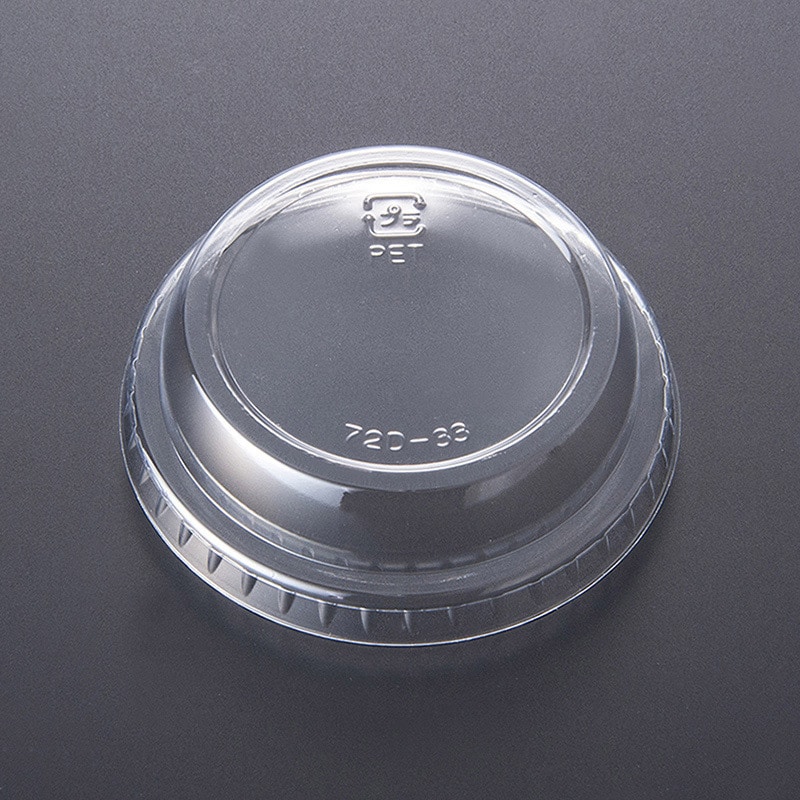 旭洋02 PETカップ 平ドーム蓋 穴なし 72mm口径 TAPS72TD 100個/袋（ご注文単位30袋）【直送品】