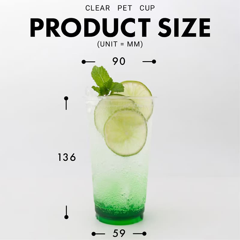 アイスクリアカップ PET 500ml 90mm口径 BMT90500-PET 50個/袋(ご注文単位20袋)【直送品】