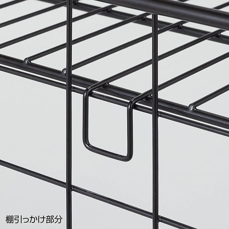 ストア・エキスプレス 中央用ネットスチールラック 3段 ブラック 61-818-82-2 1台(ご注文単位1台)【直送品】