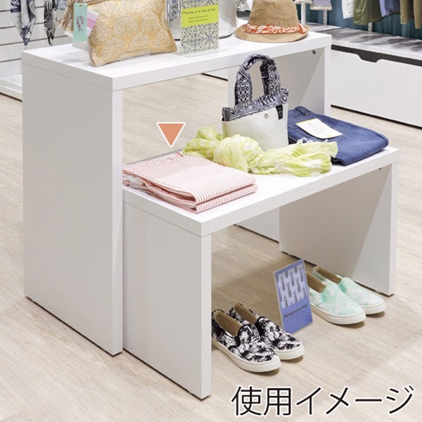 ストア・エキスプレス 木製スリムコの字テーブル 幅82cm ホワイト 61-828-66-1 1台（ご注文単位1台）【直送品】
