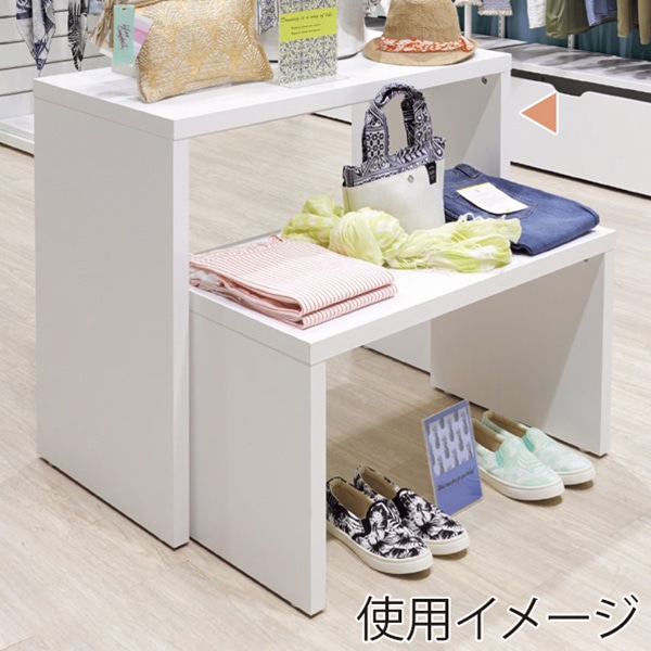 ストア・エキスプレス 木製スリムコの字テーブル 幅90cm ホワイト 61-828-66-2 1台（ご注文単位1台）【直送品】