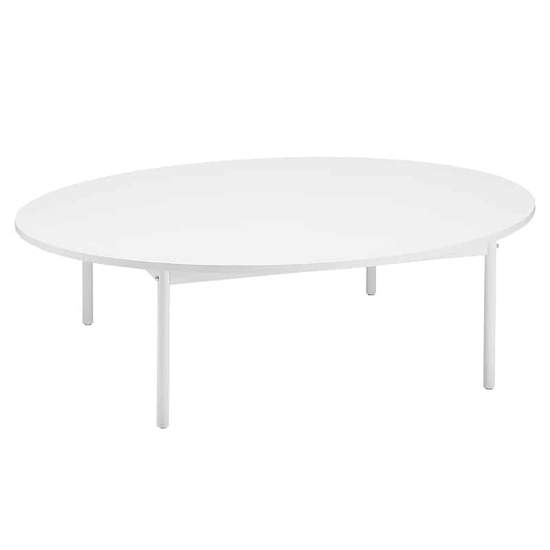 ストア・エキスプレス スチール脚オーバルテーブル 幅150cm ホワイト天板 61-809-90-3 1台（ご注文単位1台）【直送品】