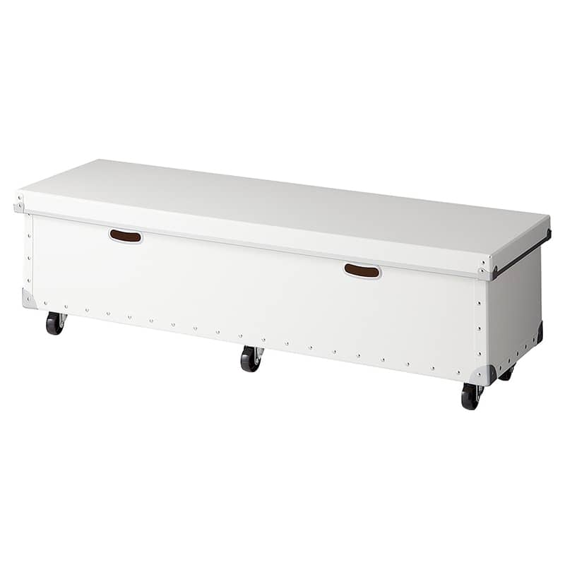 ストア・エキスプレス ワイヤーラック用ファイバー収納ボックス フタ付き 幅120cm／奥行35cm用 ホワイト 61-809-40-3 1台（ご注文単位1台）【直送品】