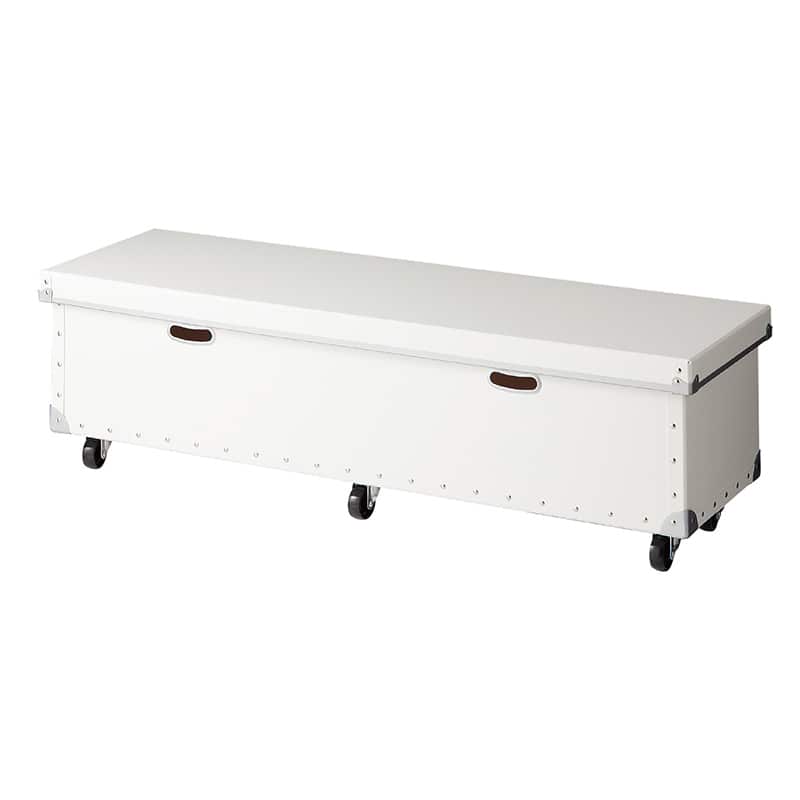 ストア・エキスプレス ワイヤーラック用ファイバー収納ボックス フタ付き 幅120cm／奥行45cm用 ホワイト 61-809-42-3 1台（ご注文単位1台）【直送品】